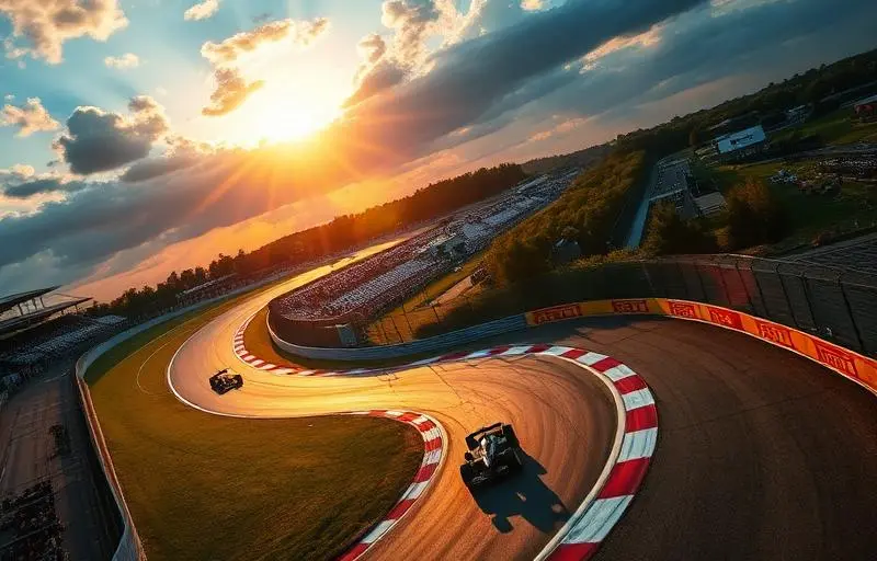 F1 Track at Sunset
